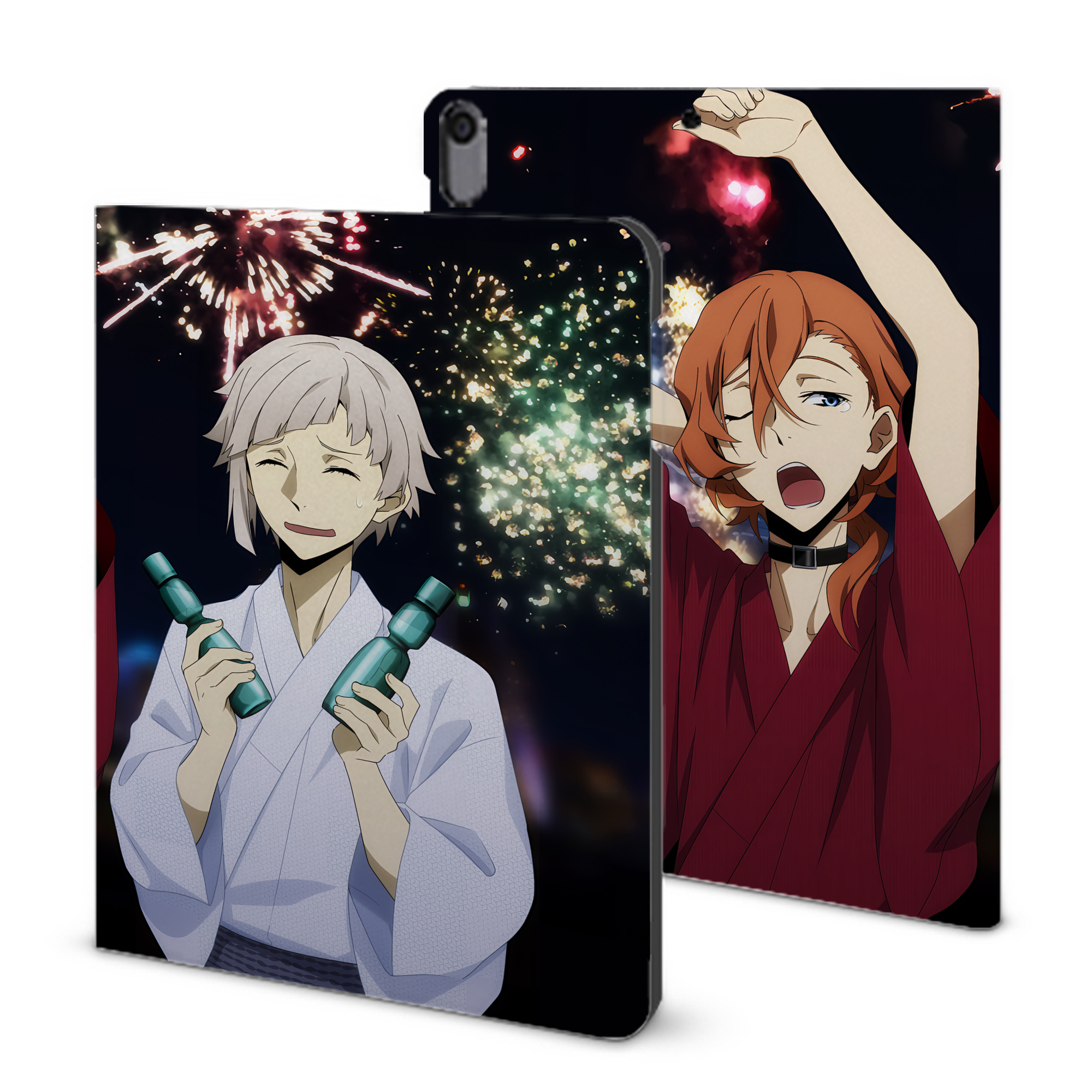 （画像用） 文豪ストレイドッグス Bungo Stray Dogs IPad ケース ブック型 PUレザー TPU 耐衝撃 軽量 薄型 ペン収納なし 全面保護 IPad 各モデル対応